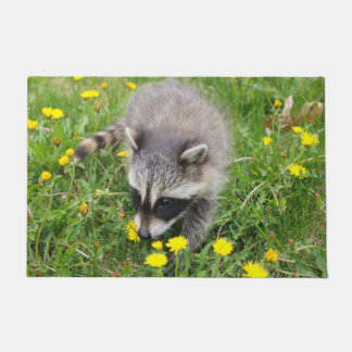 Baby raccoon door mat
