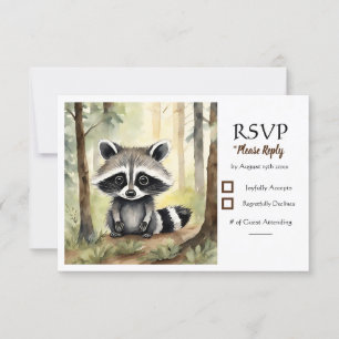 Baby Raccoon Gender Neutral Baby Shower RSVP Card