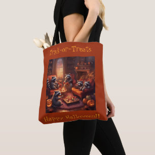 Baby Raccoon Halloween Party at Home candy gift Tote Bag