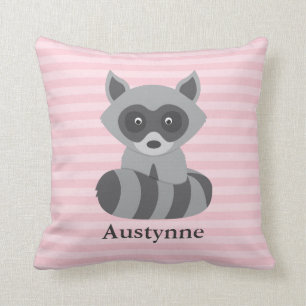 Baby Raccoon Throw Pillow