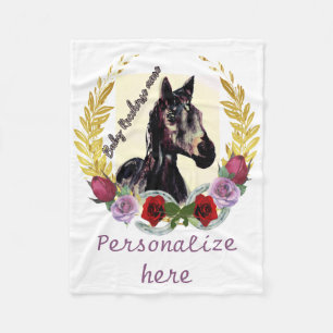 baby racehorse mare wins the race  fleece blanket