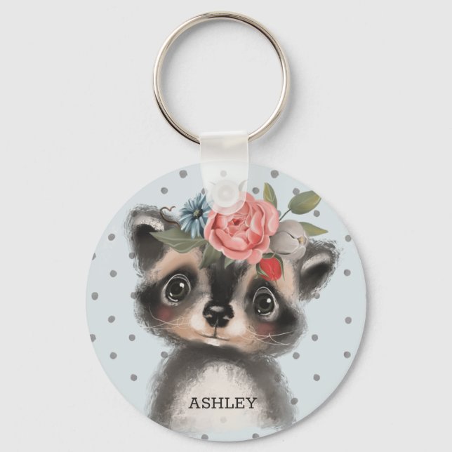 Baby Racoon  Keychain (Front)