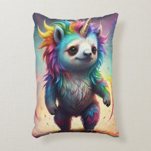 Baby Rainbow Unicorn Sloth, Accent Pillow
