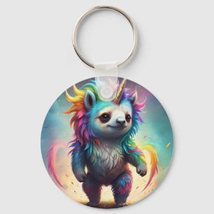Baby Rainbow Unicorn Sloth, Keychain