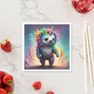 Baby Rainbow Unicorn Sloth, Napkin
