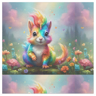 Baby Rainbow Unicorn Squirrel, Fabric