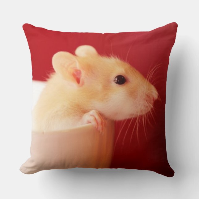Baby Rat Throw Pillow (Front)