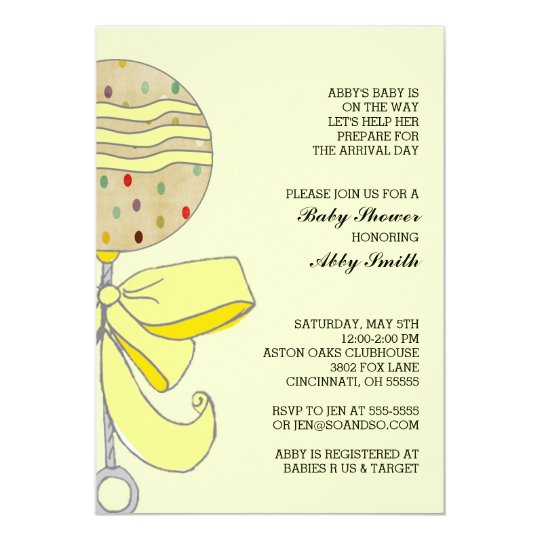 Baby Rattle Baby Shower Invitation
