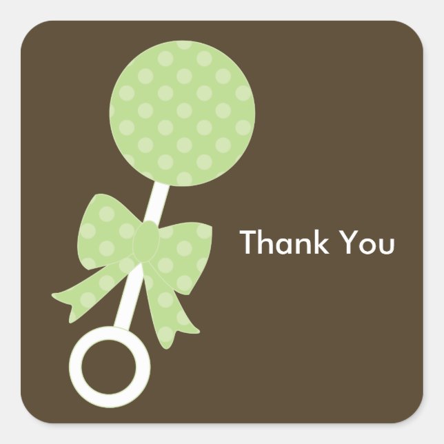 Baby Rattle Shower Envelope Seals (Front)