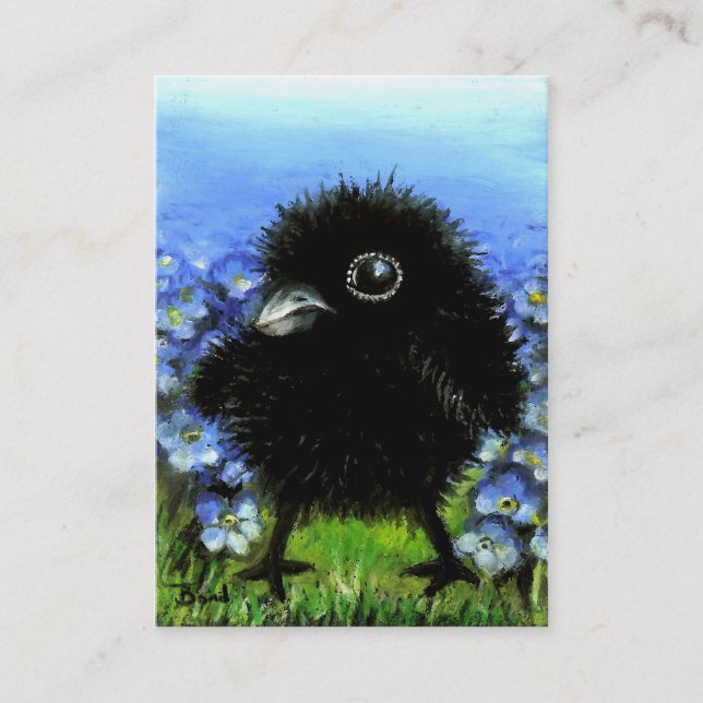 Baby raven ACEO prints Business Card (Front)