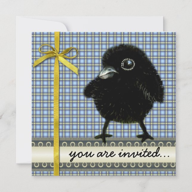 Baby raven invitation (Front)