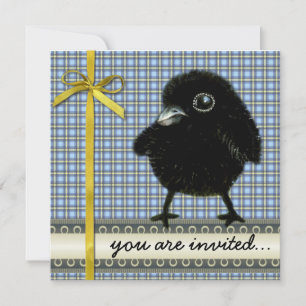 Baby raven invitation