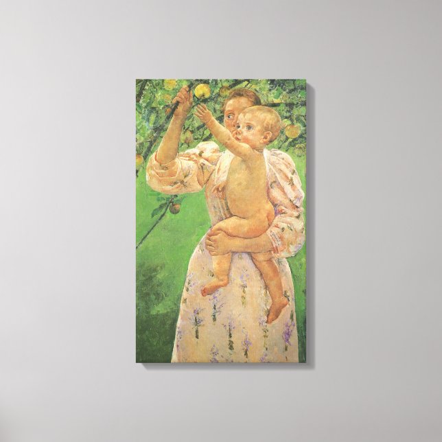 Baby Reaching for an Apple by Mary Cassatt Canvas Print (Front)