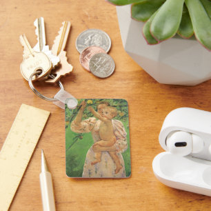 Baby Reaching for an Apple by Mary Cassatt Keychain