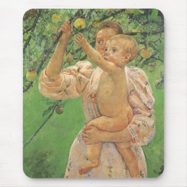 Baby Reaching for an Apple by Mary Cassatt Mouse Pad (Front)