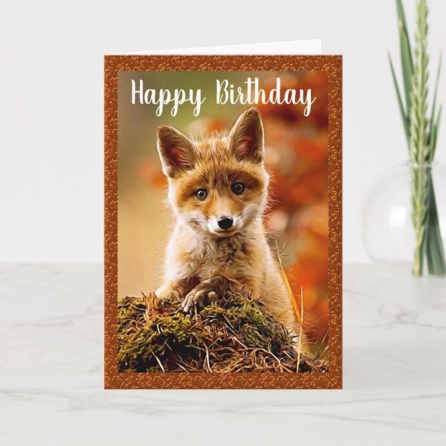 Baby Red Fox Bonne carte de voeux d'anniversaire (Devant)