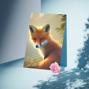 Baby Red Fox Wildlife Portrait Card