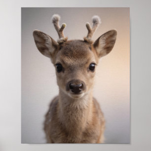 Baby Reindeer Nursery Wall Art Print