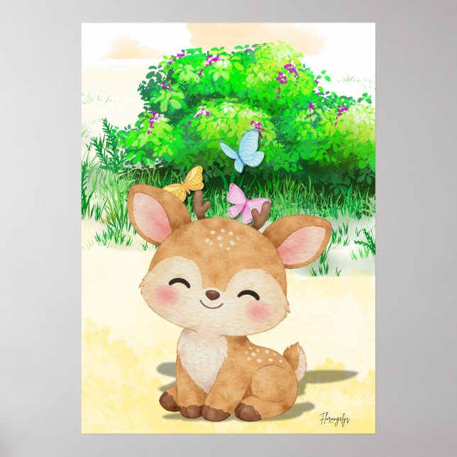 Baby Reindeer Wall art Printable poster (Devant)
