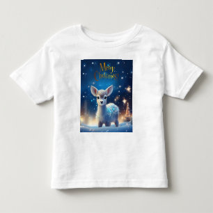 Baby Reindeer with Merry Christmas greeting Toddler T-shirt