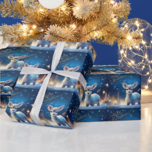 Baby Reindeer with Merry Christmas greeting Wrapping Paper