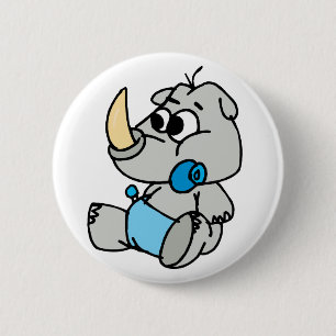 Baby Rhino 2 Inch Round Button