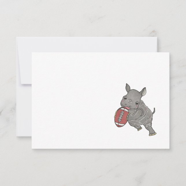 Baby Rhino Football Any Occasion Simple Note Card (Front)