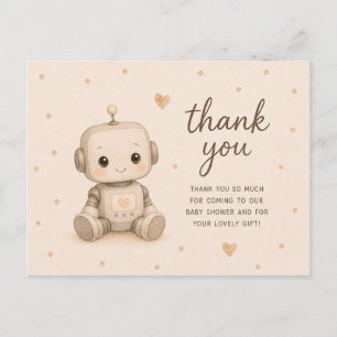 Baby Robot Baby Shower Thank You Postcard