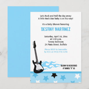 Baby Rock Star (Blue) Baby Shower Invitation