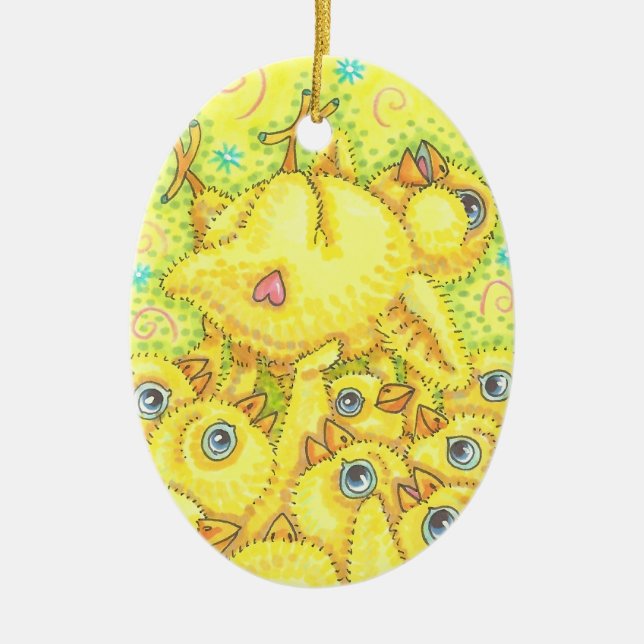 BABY ROCKER CHICK, SPRING MOSH PIT ORNAMENT Oval (Front)