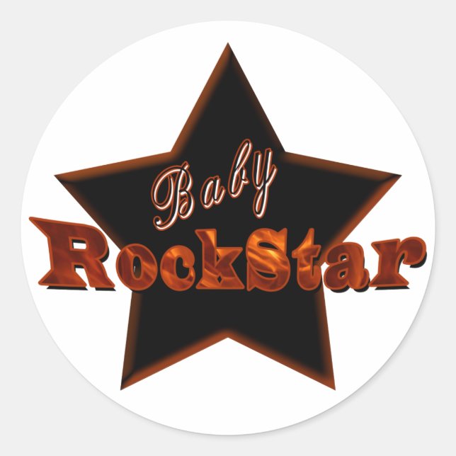 Baby RockStar Classic Round Sticker (Front)