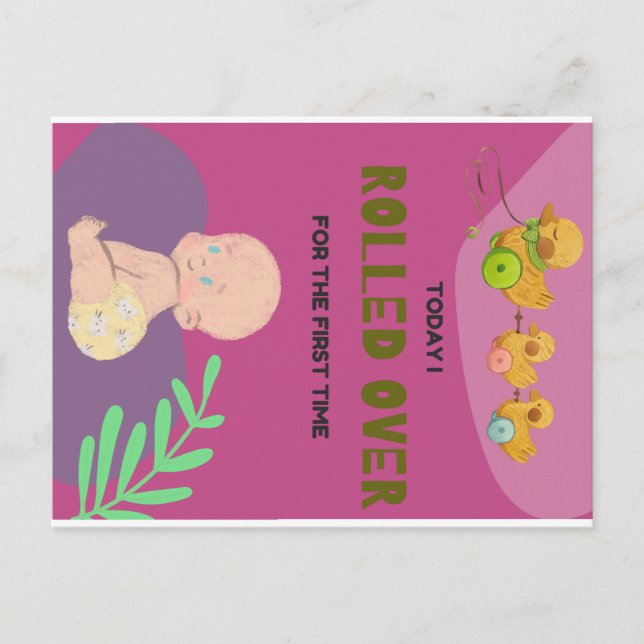 Baby rolling over postcard (Front)