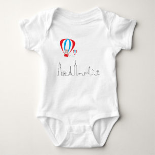 Baby Romper with World skyline