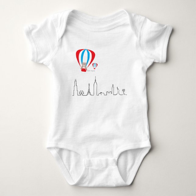 Baby Romper with World skyline (Front)