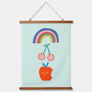 Baby Room Apple Rainbow Colourful Nursery  Hanging Tapestry