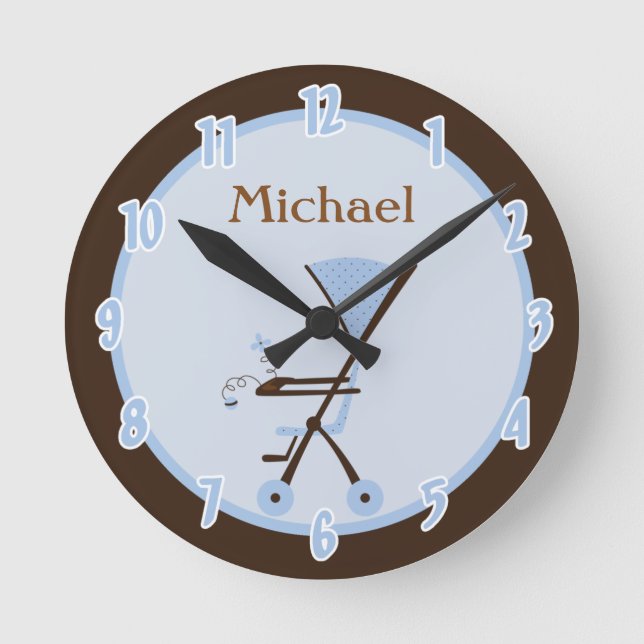 Baby Room Boy Personalized Clock (Front)