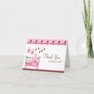 Baby Room Pink Thank You Note Card