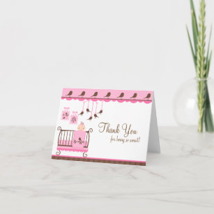 Baby Room Pink Thank You Note Card