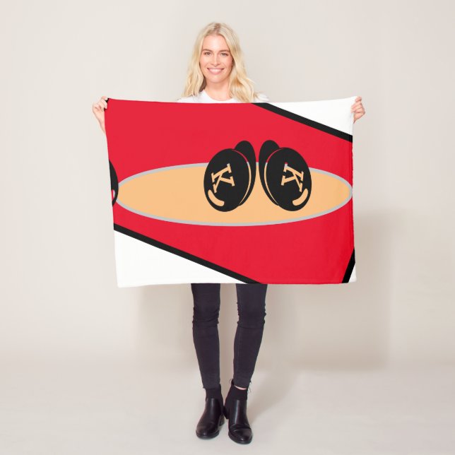 Baby RoomCUTE_RED_WHITE_BLACK_ RMDESIGNFLO55 Fleec Fleece Blanket (In Situ)
