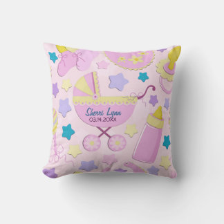 Baby Rose Stars et Carriage Keepsaké Coussin