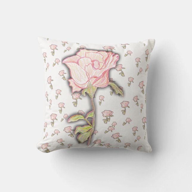 Baby Rose Throw Pillow (Front)