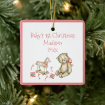 Baby’s 1st Christmas Personalize Pink Cute Baby
