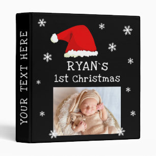 Baby`s 1st Christmas Red Santa Hat Snowflake Photo Binder