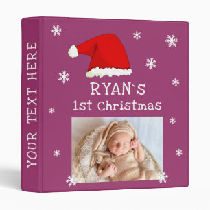 Baby`s 1st Christmas Red Santa Hat Snowflake Photo Binder