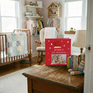 Baby`s 1st Christmas Red Santa Hat Snowflake Photo Binder
