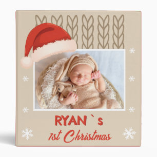 Baby`s 1st Christmas Santa Hat Snowflake Photo Binder