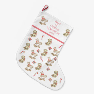 Baby’s 1st Christmas Watercolor Name For Her Pin Large Christmas Stocking