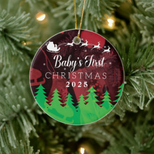 Baby’s First Christmas 2025 Personalized Ceramic Ornament