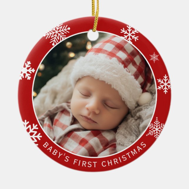 Baby’s First Christmas Double Sided Photo Ornament (Front)