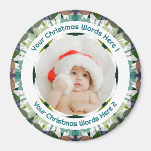 Baby’s First Christmas Green Photo Gift Keepsake Magnet